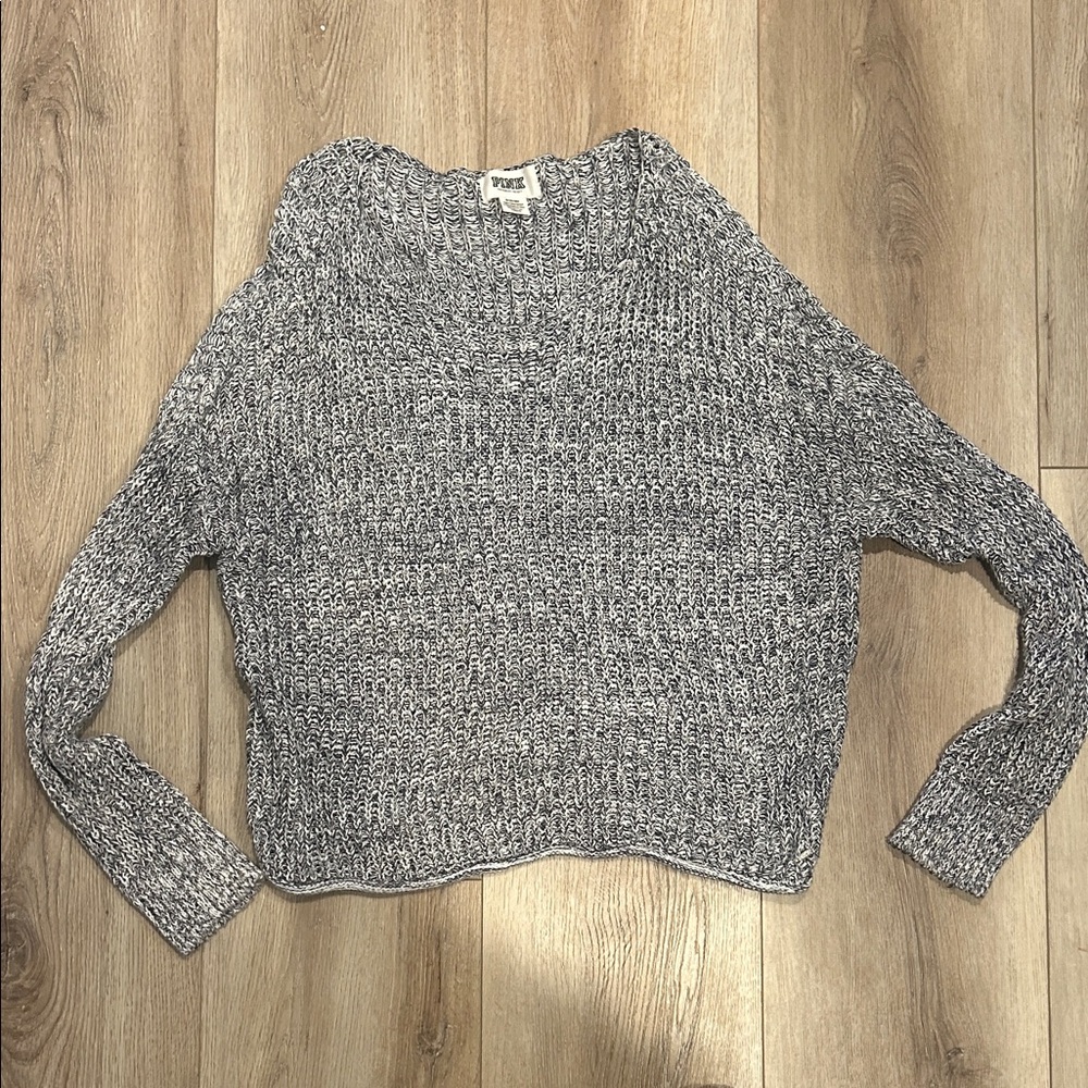PINK Victoria's Secret Black and White Cowl Neck Sweater